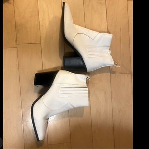 White heeled boots